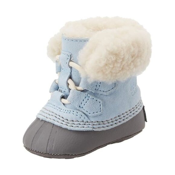 NEW Sorel Kid Infant Caribootie Oxygen Lamb Fur Lined Mid Calf Winter Boot - Picture 1 of 7